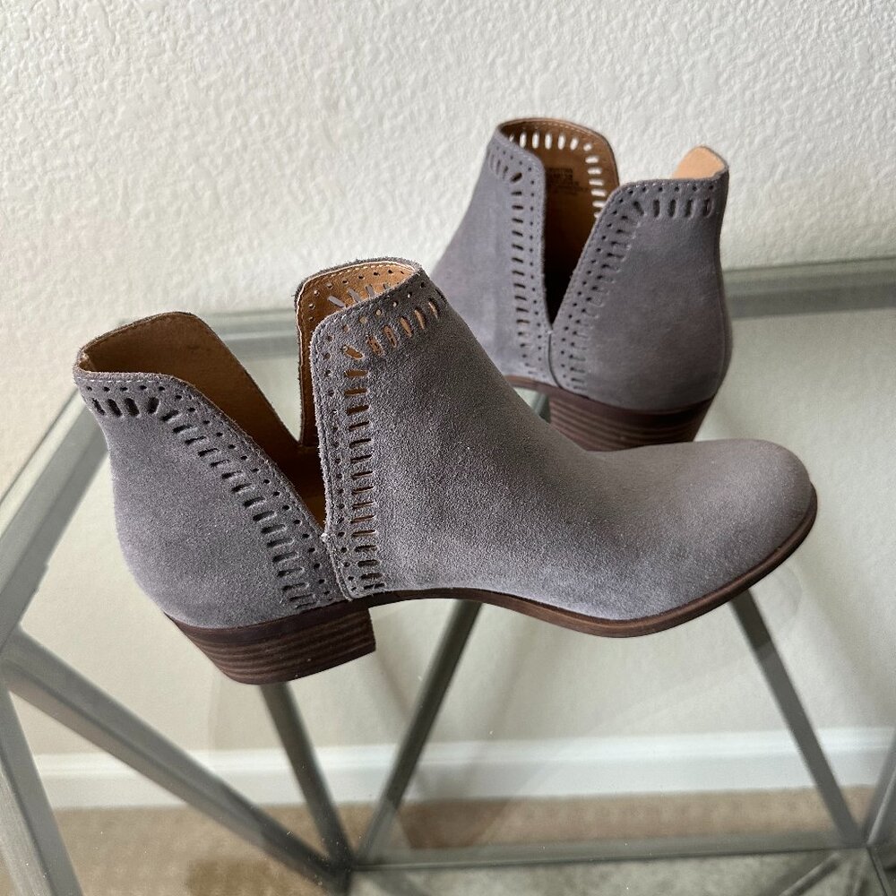 Gray Suede Booties-Size 7.5